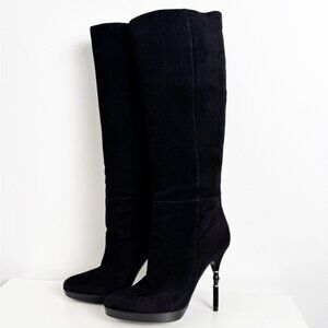 Gucci Tom Ford Era Suede Bamboo Heel Knee High Boots size 37